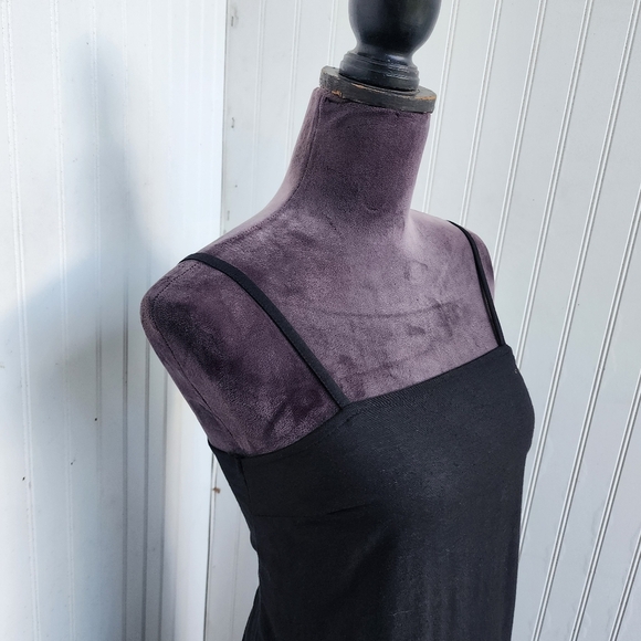 NWT Japna Women's Black Linen Rayon Tank Dress Smocked Back Sz S - Picture 3 of 13